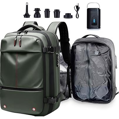 Amazon.co.jp: Vacpack バックパック、60L 拡張可能な防水盗難防止真空